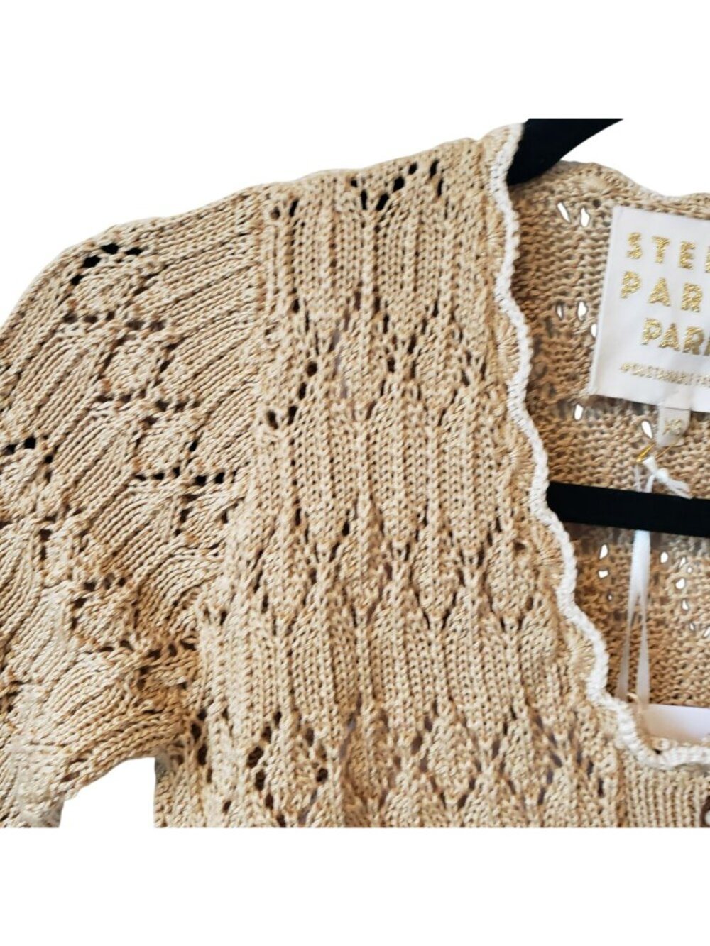 Stella Pardo Paris $550 Crochet Knit Sweater Dress Coquette 90s Cottage Core - Picture 13 of 15